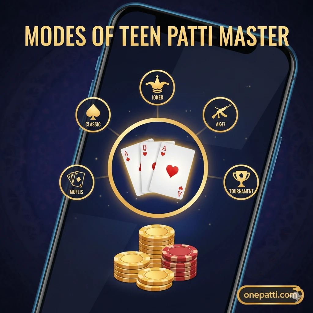  Teen Patti Master showing classic, joker, AK47, muflis and tournament gameplay 